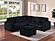 F8353 Fabric 4-Piece Sectional Sofa Set w/2 Accent Pillows Balck by Poundex