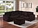 F8354 Fabric 4-Piece Sectional Sofa Set w/2 Accent Pillows Coffee by Poundex