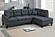 F8370 Linen-Like Fabric 2-Piece Sectional Sofa Set w/2 Accent Pillows Charcoal by Poundex