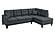 F8370 Linen-Like Fabric 2-Piece Sectional Sofa Set w/2 Accent Pillows Charcoal by Poundex