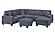 F8371 Fabric 5-Piece Sectional Sofa Set Dark Gray by Poundex
