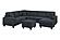 F8373 Fabric 5-Piece Sectional Sofa Set Slate Black by Poundex