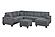 F8374 Fabric 5-Piece Sectional Sofa Set Slate Gray by Poundex