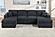F8407 Fabric 3-Piece Sectional Sofa Set w/2 Accent Pillows Black by Poundex