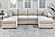 F8408 Fabric 3-Piece Sectional Sofa Set w/2 Accent Pillows Ivory by Poundex
