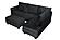 F8409 Fabric 3-Piece Sectional Sofa Set w/2 Accent Pillows Black by Poundex