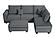 F8410 Fabric 3-Piece Sectional Sofa Set w/2 Accent Pillows Dark Gray by Poundex