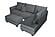 F8410 Fabric 3-Piece Sectional Sofa Set w/2 Accent Pillows Dark Gray by Poundex