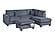 F8410 Fabric 3-Piece Sectional Sofa Set w/2 Accent Pillows Dark Gray by Poundex