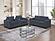 F8459 Fabric 2-Piece Sofa Set Dark Gray by Poundex
