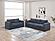 F8461 Fabric 2-Piece Sofa Set Dark Gray by Poundex