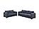 F8461 Fabric 2-Piece Sofa Set Dark Gray by Poundex