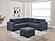 F8463 Fabric 4-Piece Sectional Sofa Set Dark Gray by Poundex