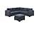 F8463 Fabric 4-Piece Sectional Sofa Set Dark Gray by Poundex
