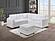 F8464 Fabric 4-Piece Sectional Sofa Set w/Ottoman Milk by Poundex