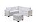 F8464 Fabric 4-Piece Sectional Sofa Set w/Ottoman Milk by Poundex