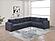F8465 Fabric 4-Piece Sectional Sofa Set Dark Gray by Poundex
