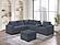 F8467 Fabric 4-Piece Sectional Sofa Set Dark Gray by Poundex