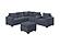 F8467 Fabric 4-Piece Sectional Sofa Set Dark Gray by Poundex
