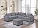 F8468 Fabric 4-Piece Sectional Sofa Set Light Gray by Poundex