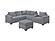 F8468 Fabric 4-Piece Sectional Sofa Set Light Gray by Poundex