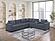 F8469 Fabric 4-Piece Sectional Sofa Set Dark Gray by Poundex
