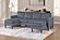 F8471 Fabric 3-Piece Sectional Sofa Set Dark Gray by Poundex