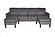 F8471 Fabric 3-Piece Sectional Sofa Set Dark Gray by Poundex