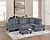 F8473 Fabric 3-Piece Sectional Sofa Set Drak Gray by Poundex