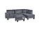 F8473 Fabric 3-Piece Sectional Sofa Set Drak Gray by Poundex