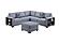 F8495 Fabric 4-Piece Sectional Sofa Set Gray by Poundex