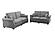 F8498 Fabric 2-Piece Sofa Set Fog by Poundex