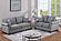 F8498 Fabric 2-Piece Sofa Set Fog by Poundex