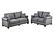 F8498 Fabric 2-Piece Sofa Set Fog by Poundex