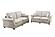 F8499 Fabric 2-Piece Sofa Set Ivory by Poundex