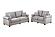 F8499 Fabric 2-Piece Sofa Set Ivory by Poundex