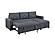 F8535 Polyfiber Convertible Sectional Sofa Set Charcoal by Poundex