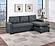 F8535 Polyfiber Convertible Sectional Sofa Set Charcoal by Poundex