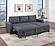 F8535 Polyfiber Convertible Sectional Sofa Set Charcoal by Poundex