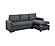 F8535 Polyfiber Convertible Sectional Sofa Set Charcoal by Poundex