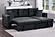 F8540 Velvet Convertible Sectional Sofa Set Black by Poundex