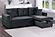 F8540 Velvet Convertible Sectional Sofa Set Black by Poundex