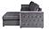 F8541 Velvet Convertible Sectional Sofa Set Gray by Poundex