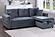F8541 Velvet Convertible Sectional Sofa Set Gray by Poundex