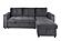 F8541 Velvet Convertible Sectional Sofa Set Gray by Poundex