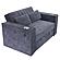 F8547 Fabric Convertible Sofa w/2 Accent Pillows Dark Gray by Poundex