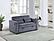 F8547 Fabric Convertible Sofa w/2 Accent Pillows Dark Gray by Poundex