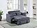 F8547 Fabric Convertible Sofa w/2 Accent Pillows Dark Gray by Poundex