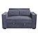 F8547 Fabric Convertible Sofa w/2 Accent Pillows Dark Gray by Poundex