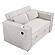 F8548 Fabric Convertible Sofa w/2 Accent Pillows Beige Corduroy by Poundex